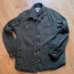 Duluth Trading Co Fire Hose Lined Plaid Canvas Shirt Jacket Shacket Medium M